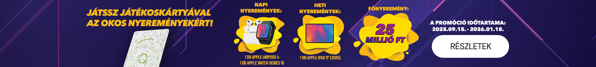 Őszi Játékoskártya nyereményjáték
